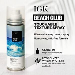 NEW IGK Hair Beach Club‎ Touchable Texture Spray - 5oz/177mL